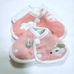 フラワー形リバーシブル スタイセット 3枚組　よだれかけ