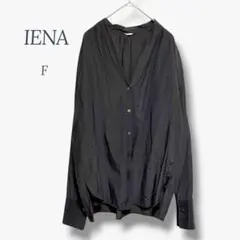 IENA イエナ ブラウス シャツ Vネック オフィス とろみ 長袖 ブラック