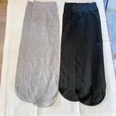 グレーとブラックの薄手ソックス 2足組24〜26㎝