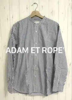 ADAM ET ROPÉ ストライプバンドカラーシャツ