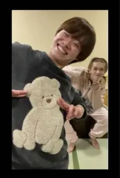 GU くま　大橋和也　フリースパジャマ 上下セット　Mサイズ GU くま 大橋和也 フリースパジャマ 上下セット Mサイズ 可愛い