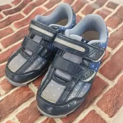 ミズノ ネイビー/グレー 星柄 スニーカー 18.5cm