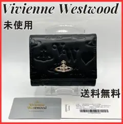 Vivienne Westwood 折財布 定番 型押しマット 折財布 黒 金