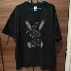 ラインストーン ウサギ 半袖 Tシャツ ブラック