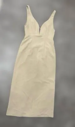 スナイデル　ベージュ Vネック ロングワンピース