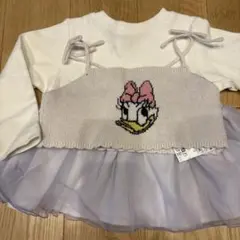 petit main デイジーニットビスチェ付き長袖カットソー