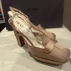 PRADA ピンク サテン ハイヒール・パンプス　希少ビンテージ　新品未使用