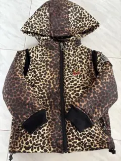 ヒスミニ　レオパード　ワッペン ダウンジャケット ベスト 2way 100cm