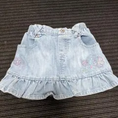 デニムフリルスカート（刺繍付き）