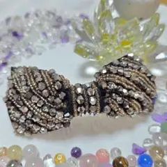 〈美品〉ヘアアクセサリー キラキラ バレッタ ビーズ リボン 飾り パーティー