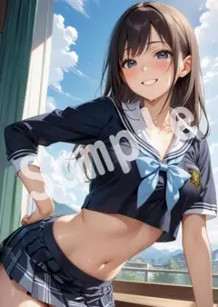 アニメファンアート JK グラビア A4 ポスター イラスト ★00187714