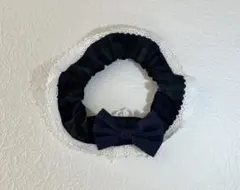 シュシュ首輪(チェック柄 緑×紺) Ｎｏ．145-550