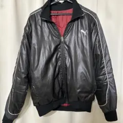 Puma ナイロンジャケット 黒　ワインレッド
