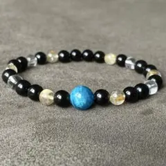 災いを寄せ付けず幸運を呼び込む/ルチル・アパタイト/パワーストーンブレスレット