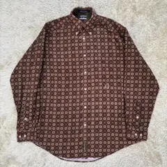 ヴィンテージ　TOMMY HILFIGER 小紋柄シャツ L コーデュロイ