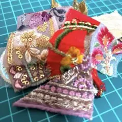 【おまけ付き】インド刺繍リボン　ハギレ　刺繍布パッチセット アソート　ジャーナル