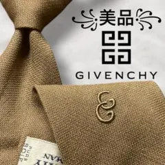 【美品✨】ジバンシー ソリッドタイ GGロゴ刺繍 ベージュ Y2K ネクタイ