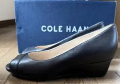 未使用　COLE HAAN ブラック オープントゥ ウェッジヒール