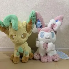 ふわふわ抱きぬいぐるみ ニンフィア&リーフィアポケモンセンター 限定