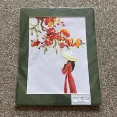 刺繍アート 女性と花のデザイン