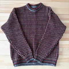 BEAMS チェック柄 クルーネックニット Sのサムネイル