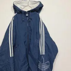 adidas アディダス　 ナイロンジャケット　中綿　古着 ネイビー　紺