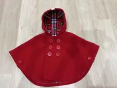 ミキハウス 赤 ベビーポンチョ F (70-90)