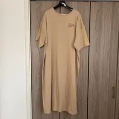 RODEO CROWNS ロデオクラウンズ 半袖 Tシャツワンピース ベージュ