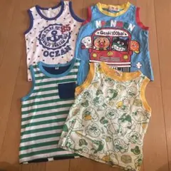中古品　アンパンマン他カラフルタンクトップ 90cm 4枚セット
