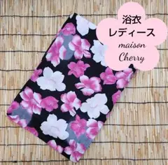 111　美品　レディース浴衣　リサイクル浴衣　綿　椿文様　アンティーク調　着付け