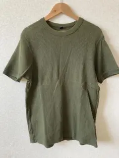 UNIQLO リブ編み Tシャツ S オリーブ