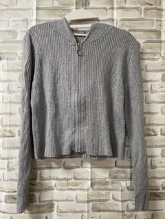 フード付きパーカー ショート丈 GU L グレー