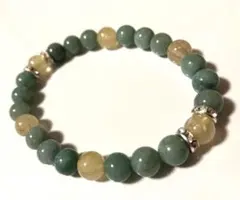 翡翠　ルチル　パワーストーンブレスレット　約16㎝
