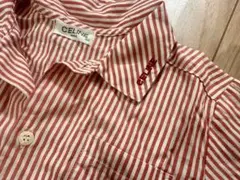CELINE 赤と白のストライプ 長袖シャツ 100
