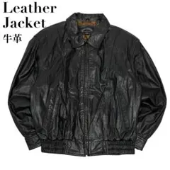 【美品】レザージャケット A2 牛革 本革 短丈 黒 L相当 ヴィンテージ