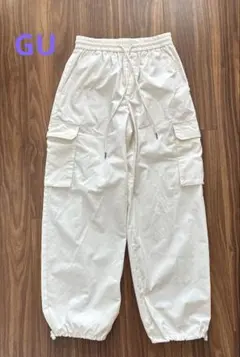 GU カーゴプルオンパンツ(丈標準67.0～71.0cm) ホワイト/S