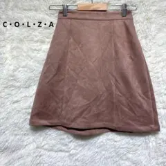 コルザ　タイトミニスカート　ピンクブラウン　スエード生地　【M】　美品　透け感無