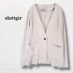 slattgir☆高身長 ノーカラージャケット 薄手【MTT】ベージュ系