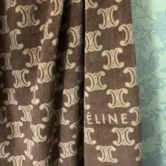 CÉLINE ブラウン ロゴ入り毛布　シングル中古