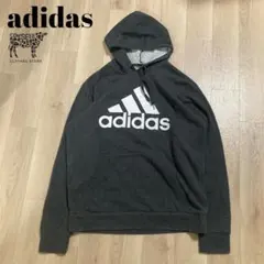 adidas GOLF パフォーマンスロゴプリントパーカー 実寸L ダークグレー