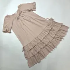 ピンクハウス ピンク 3段フリル使い チュニックカットソー