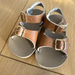 Salt water ブラウン キッズサンダル バックル付き