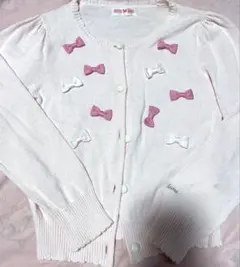 mezzo piano リボンモチーフ カーディガン