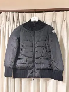 美品　MONCLER SOMIS ダウンジャケット ブラック異素材 ニット切替