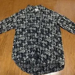 名作 Paul Smith 顔面プリント フェイス 総柄シャツ レオパード L 
