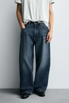 即購入ok zara バギーフィットデニムパンツ36 - メルカリ