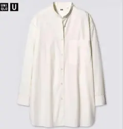 ［UNIQLO］ オーバーサイズシャツ （長袖）　OFF WHITE / L