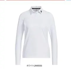 アディダスゴルフ　ホワイト長袖ポロシャツ JM9559