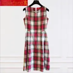 美品✨Yorkland ヨークランド Aライン ワンピース チェック柄 11号