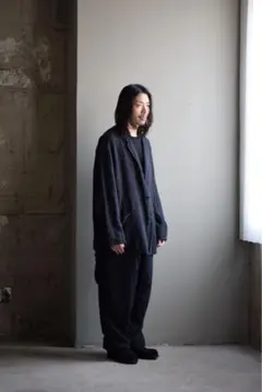 comoli 26ss シルクコットン 6Pパンツ FADE BLACK 2のサムネイル